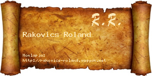 Rakovics Roland névjegykártya