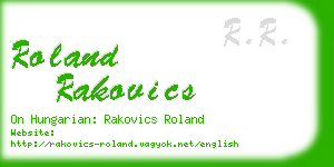 roland rakovics business card